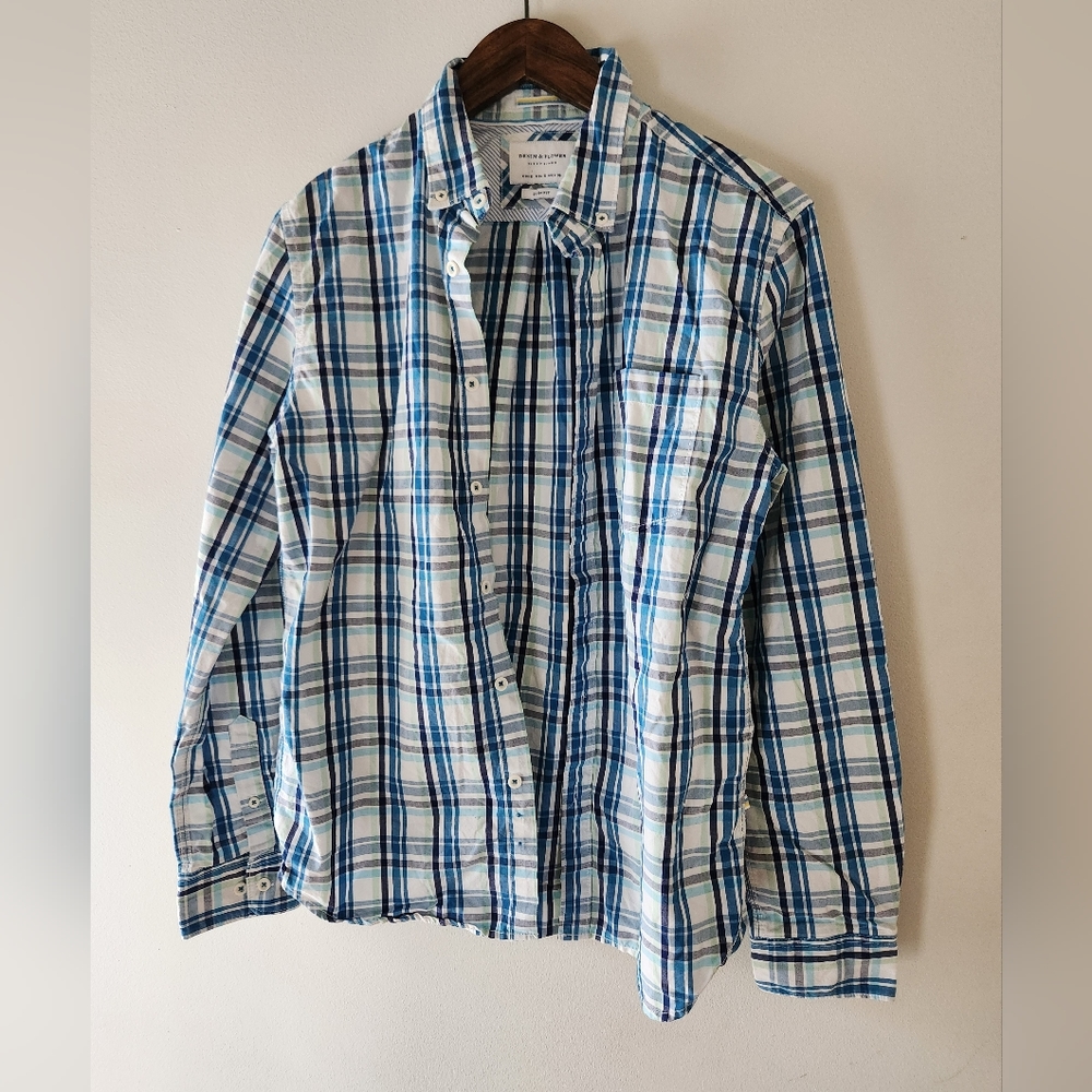 DENIM & Flower Ricky Slim Fix Long Sleeve Shirt Men's Size Small/38